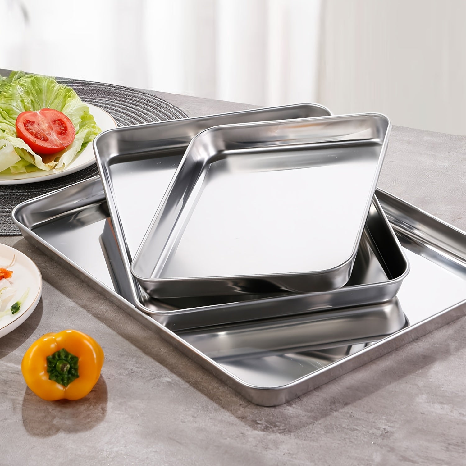 Baking Sheet and Rack Set Stainless Steel Half Sheet Pan with Cooling Rack Heavy Duty Rust Free Dishwasher Safe for Cookie Baking Roasting Grilling 2 3 4 Pan Options