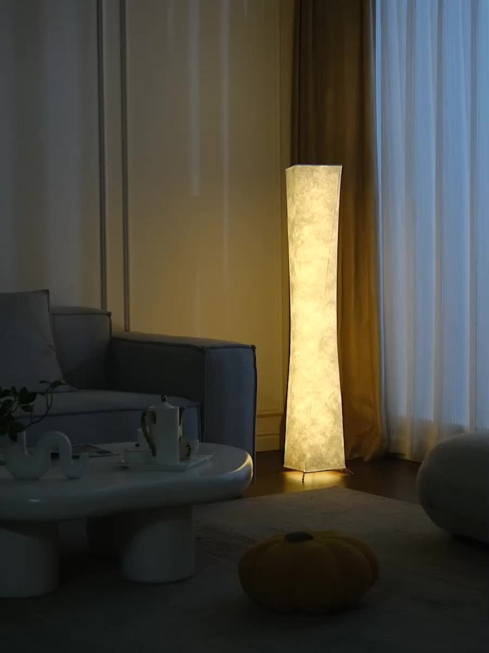 LED Floor Lamp 52 Inch Modern ¨C Adjustable 3000K Warm Light with Remote Control, USB Port, Matte Metal Finish & Tyvek Shade for Bedroom, Living Room & Game Room Space Decor