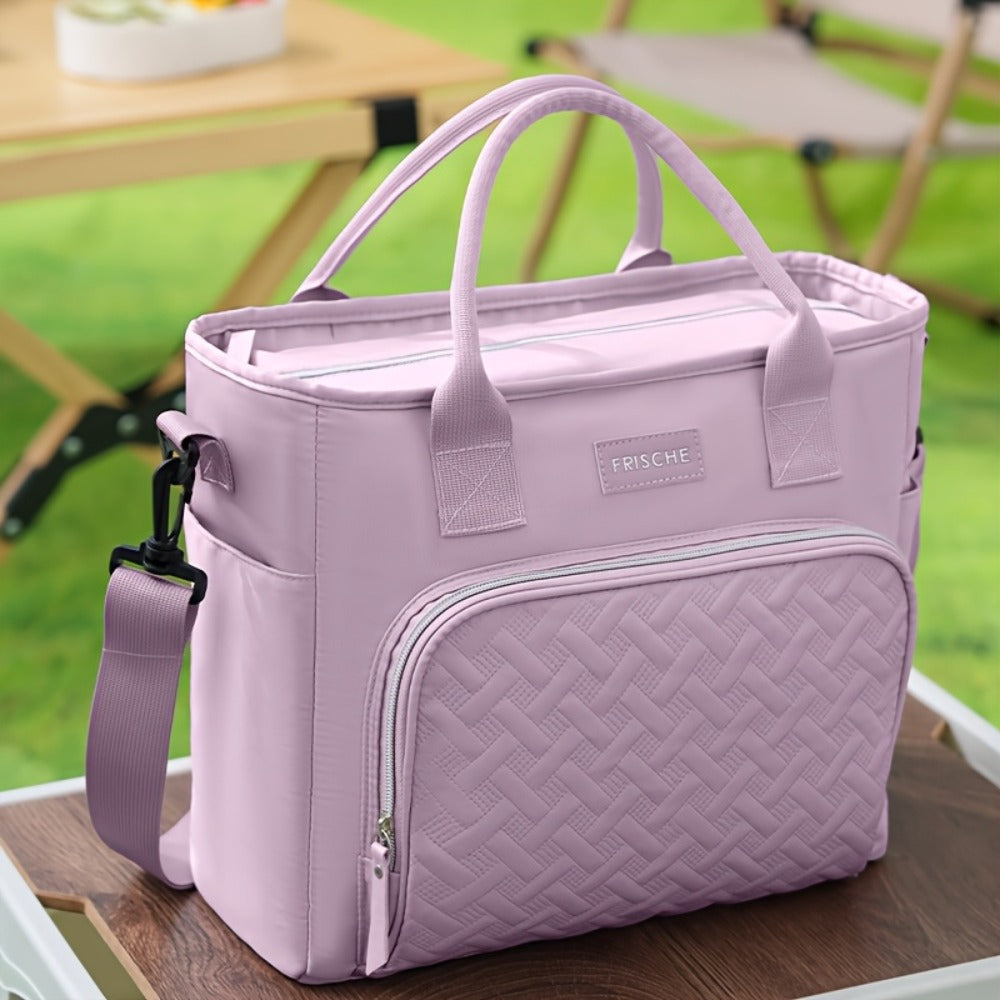 Insulated Lunch Bag Extra Large 11L Thermal Tote with Adjustable Shoulder Strap and Handle Hot Cold Food Carrier Beach Cooler Bag for Outdoor Picnic Work in Black Purple Green Grey
