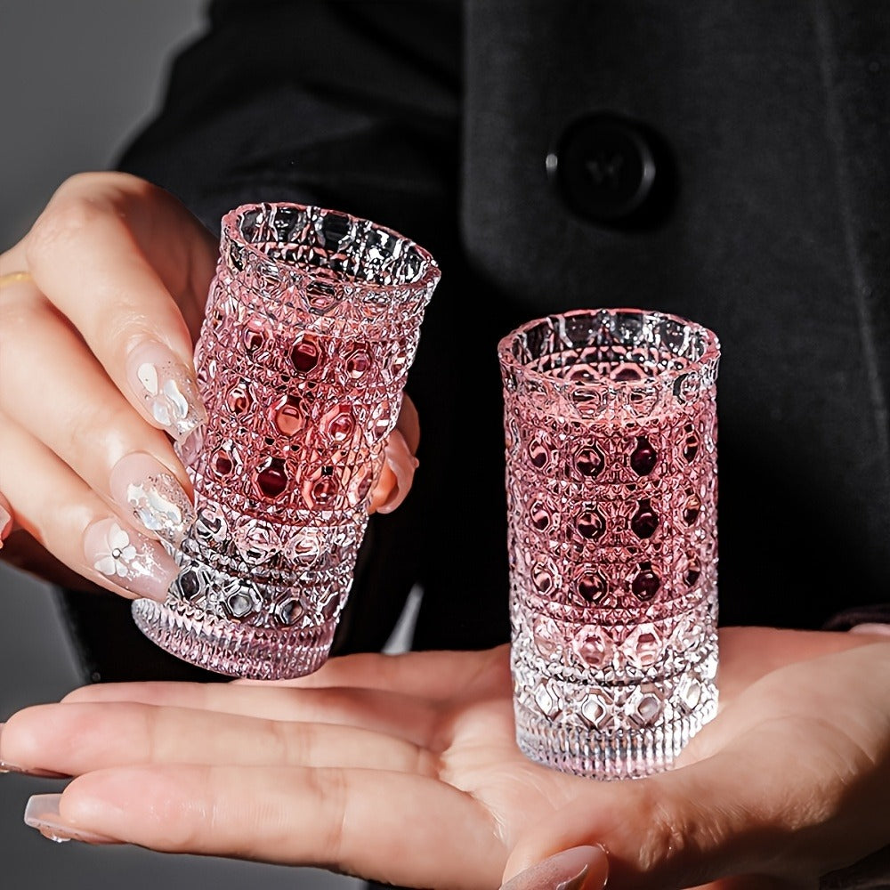 Shot Glass Set Diamond Engraved ¨C Whiskey Vodka Tequila Glasses for Parties Weddings Home Bar Entertaining Reusable Barware Gift