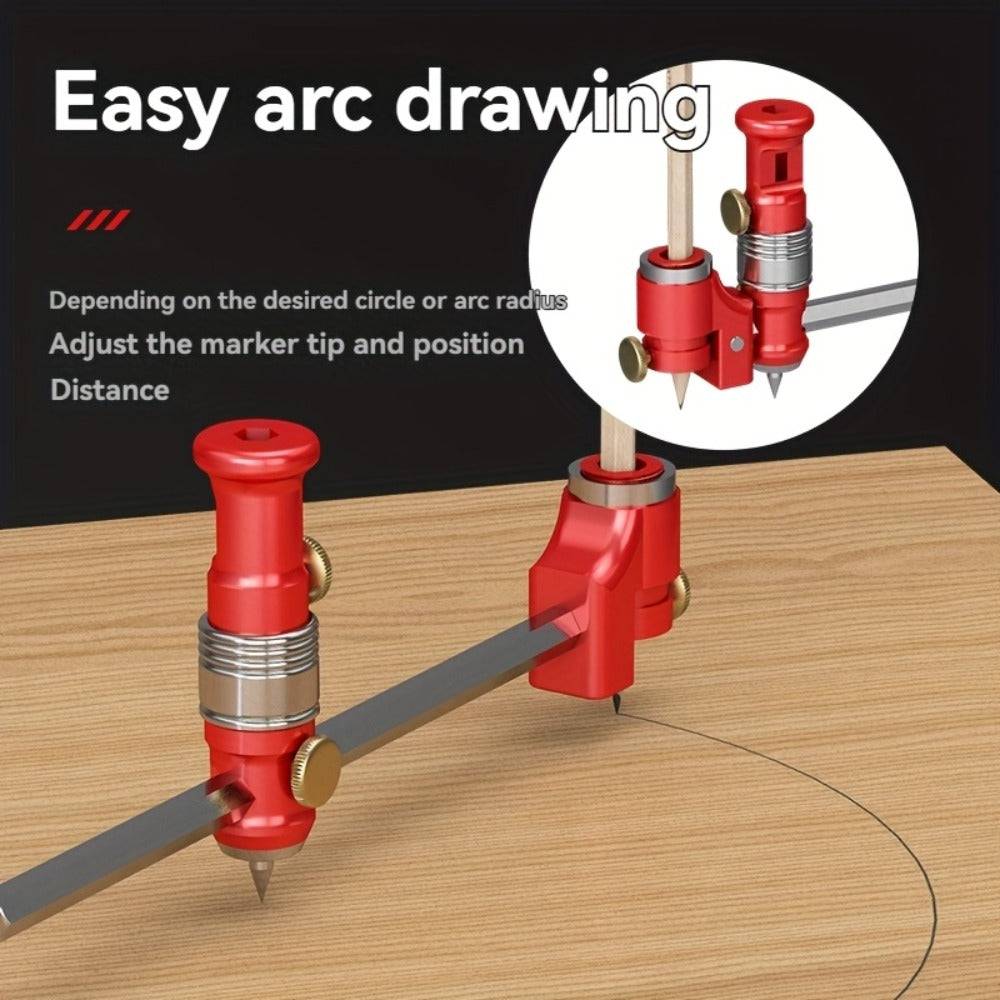 Marking Ruler 3-in-1 Multifunctional Woodworking Layout Tool Metric Imperial Straight Line Parallel Arc Height Marking for DIY Carpentry Handicraft Projects