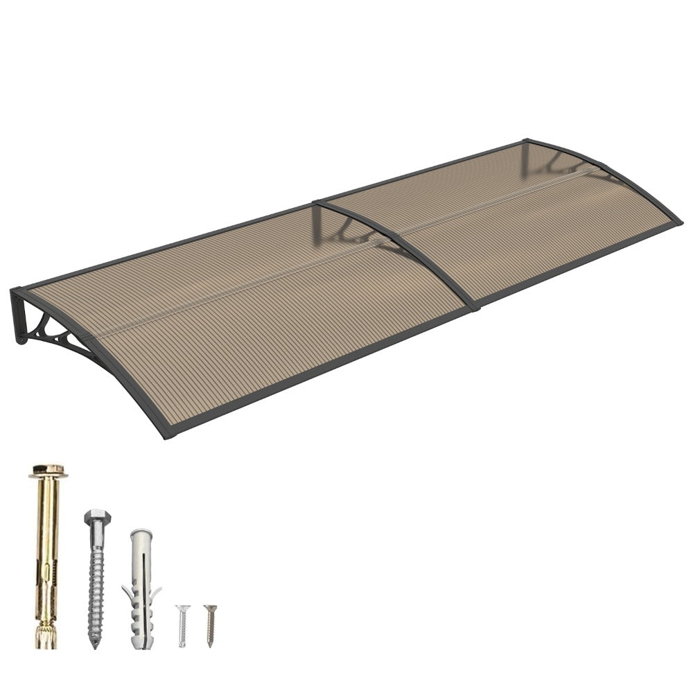 Window Awning Door Canopy Polycarbonate Overhang ¨C UPF 50+ UV & Rain Protection, Leak-Proof Hollow Sheet, Weather-Resistant Outdoor Patio Awning for Doorways, Windows, Storefronts ¨C Multiple Sizes & Colors