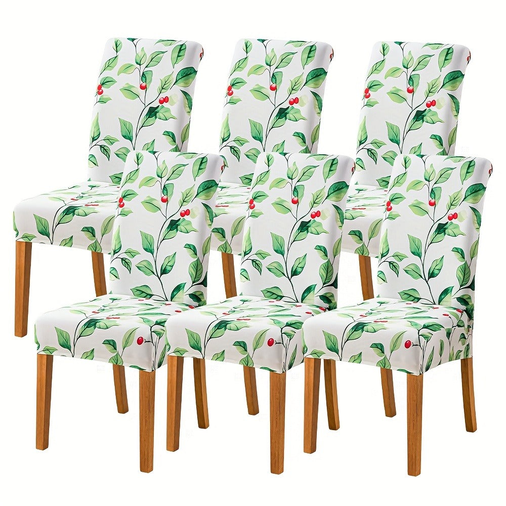 Dining Chair Covers Slipcovers Set of 4 or 6 - Spandex Stretch Milk Velvet Removable Washable Parsons Chair Protector | Anti-Slip Elastic Band | Multiple Prints | Kitchen Dining Room Hotel Ceremony