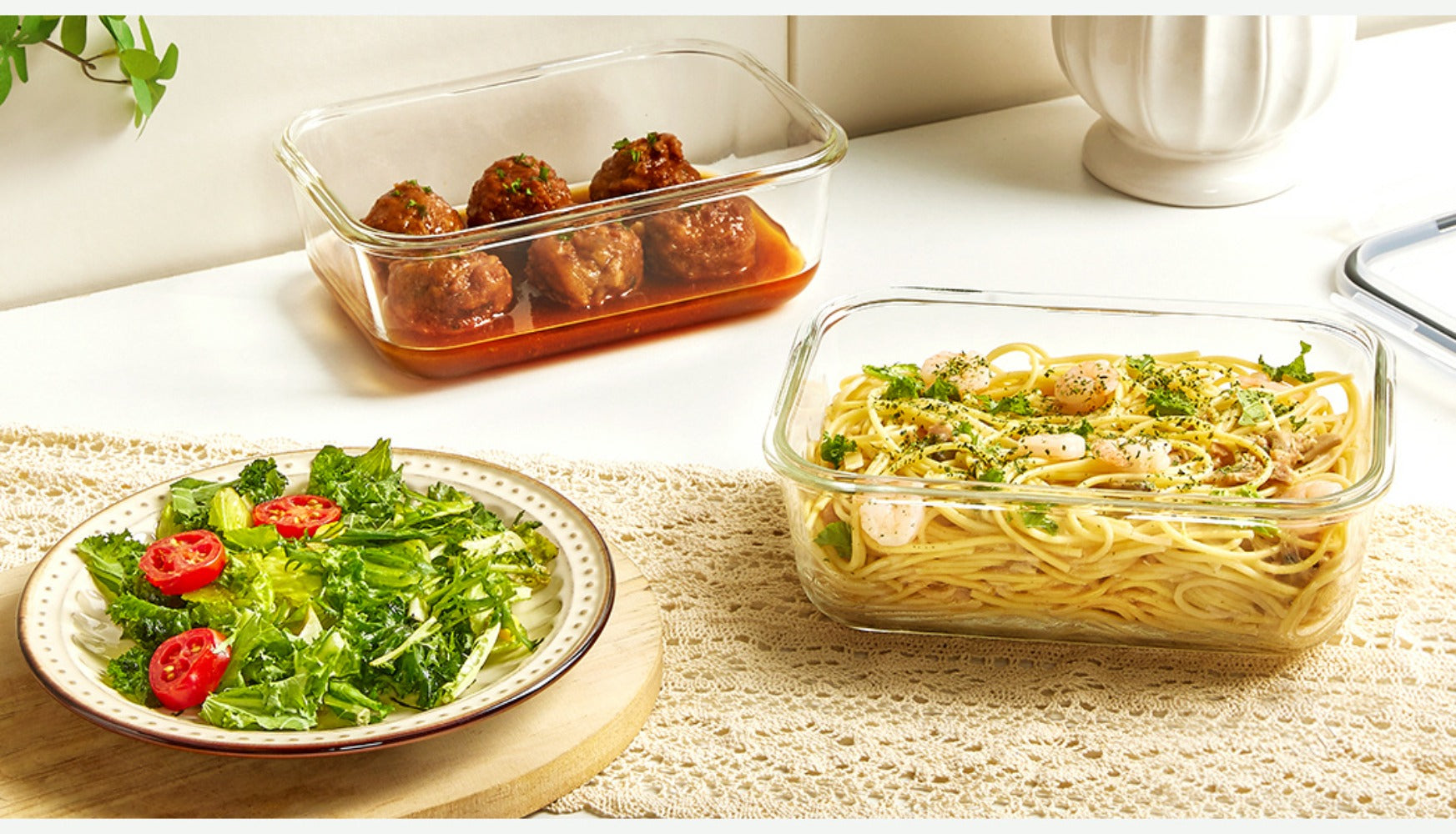 Large Glass Food Storage Containers with Lids 2 Pack ¨C 63oz Borosilicate Glass Meal Prep Containers, Airtight Snap Lids, Oven Microwave Freezer Dishwasher Safe, Leak-Proof Baking Dish Set