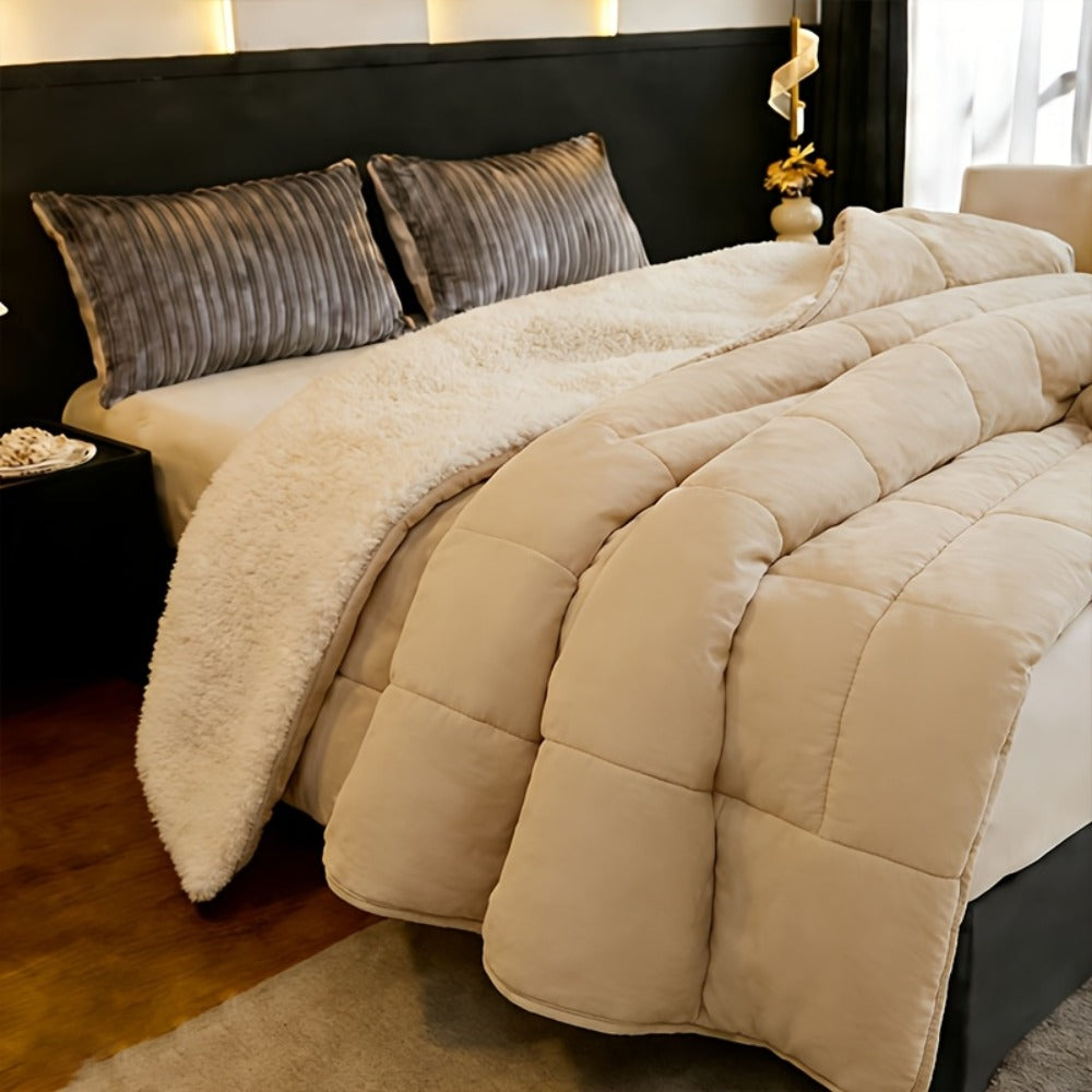 Sherpa Fleece Comforter Set Extra Thick Plush Microfiber Reversible Soft Warm Luxury Bed Blanket Twin XL Full Queen King 10 Colors Lightweight Cozy Bedding