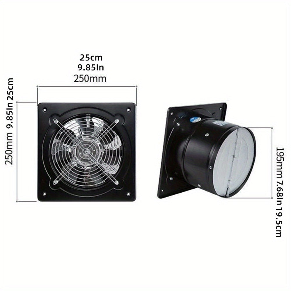 Exhaust Fan 8 Inch Wall Mount Ventilation Fan ¨C 40W Pure Copper Motor, Backdraft Damper, Metal Fume Extractor with Switch for Kitchen, Bathroom, Garage, Shop & Smoking Room