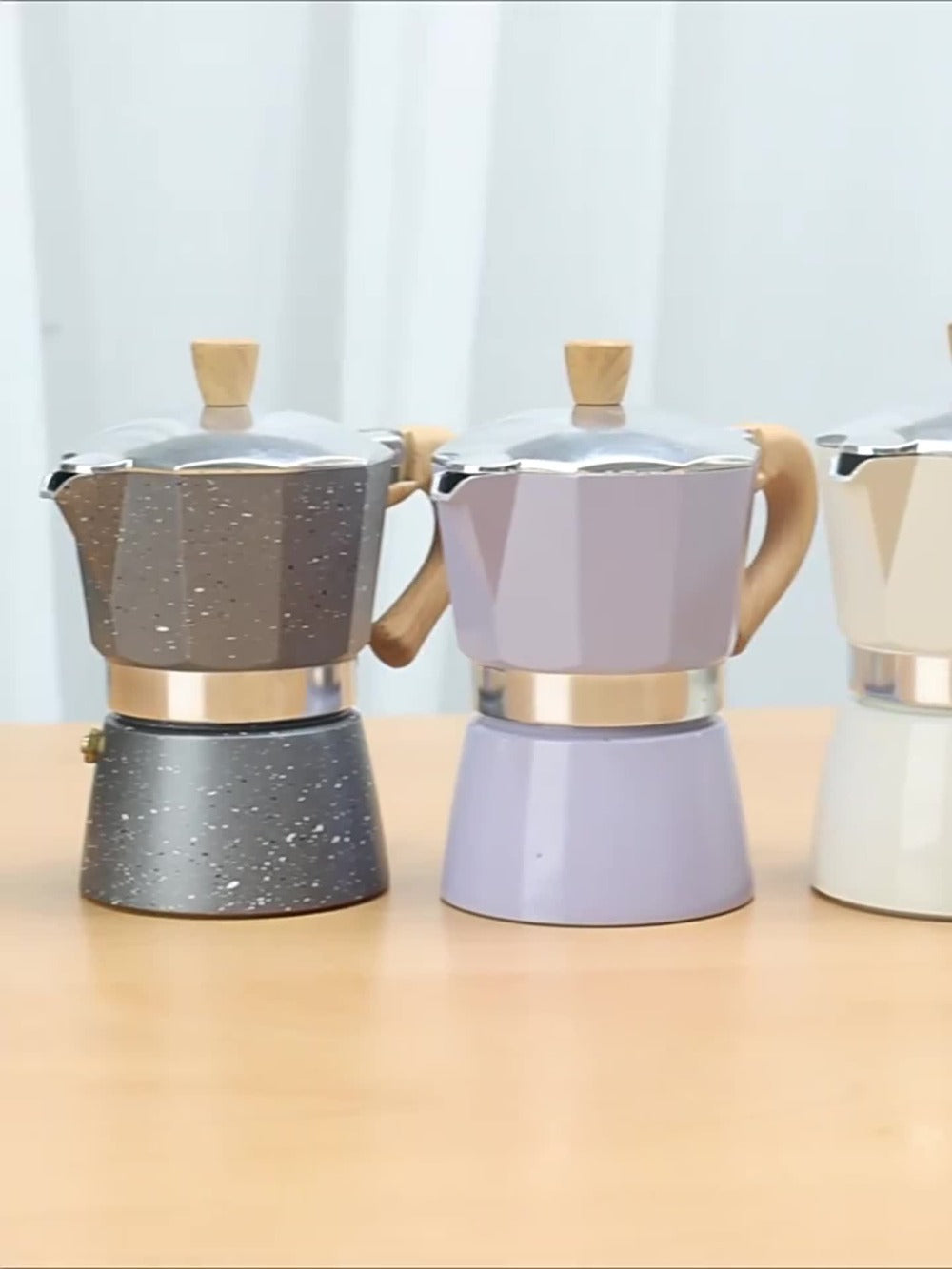 Moka Pot Stovetop Espresso Maker 150ml Classic Aluminum Italian Coffee Pot for Home Brewing Camping Cuban Cafe Style Easy to Use and Clean Multiple Colors Available