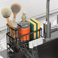 Kitchen Sink Sponge Holder 304 Stainless Steel Drain Design Dishcloth Rack Tall Brush Holder Countertop Soap Dispenser Organizer Storage Accessories Black