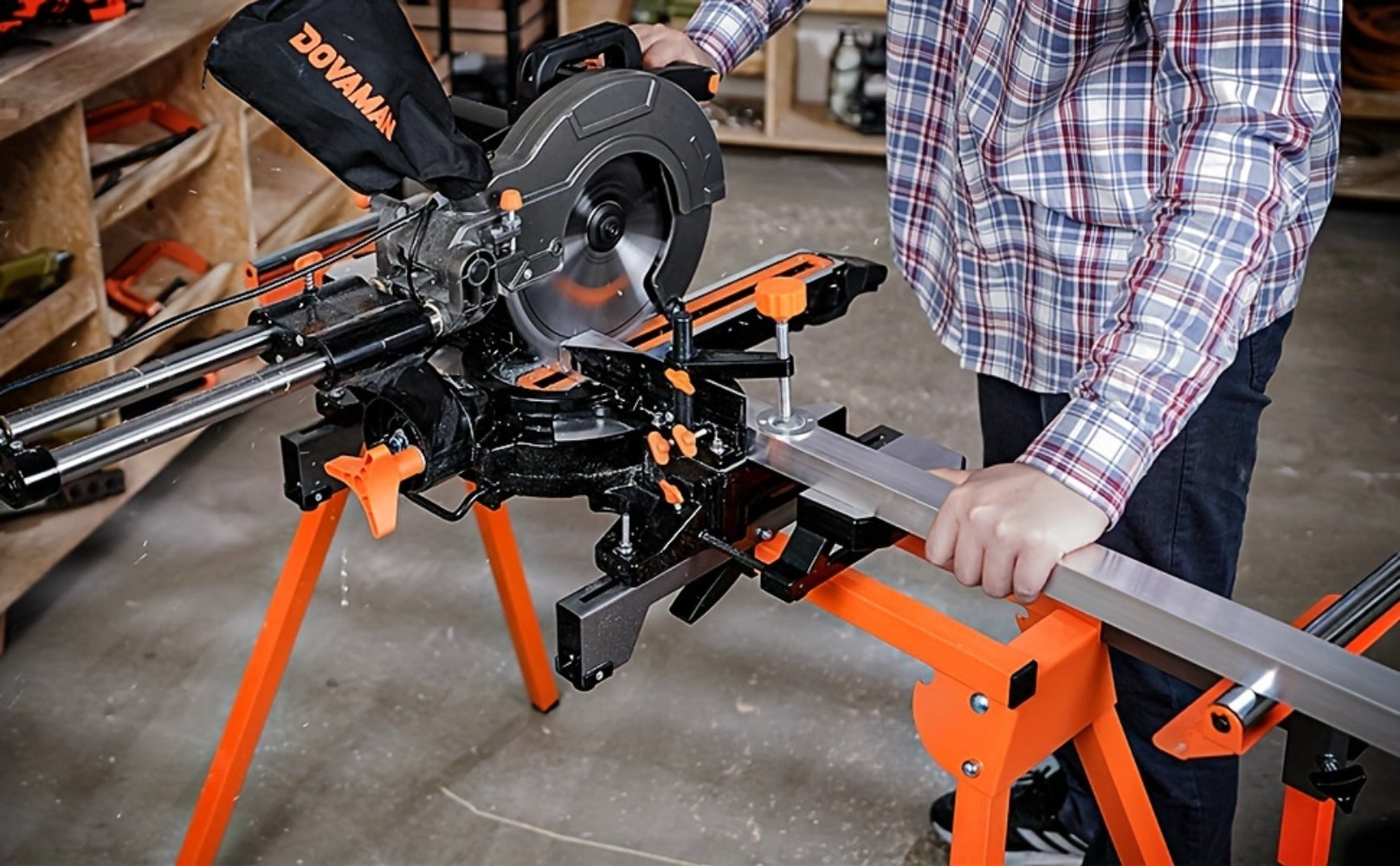 Miter Saw Stand with 78-1/8¡± Sliding Rail ¨C 3-Step Quick Fold, 22LB Lightweight, 330LB Capacity, Universal Fit for DeWalt Makita Bosch & Most Miter Saw Brands