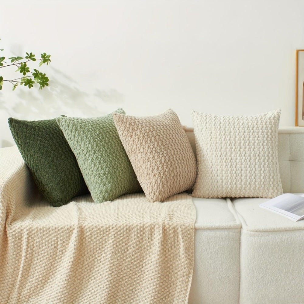 Boho Throw Pillow Covers 4 Pack Velvet Woven Cushion Covers Double-Sided Decorative Pillowcases for Sofa Couch Bed Chair 20x20 Inch Machine Washable