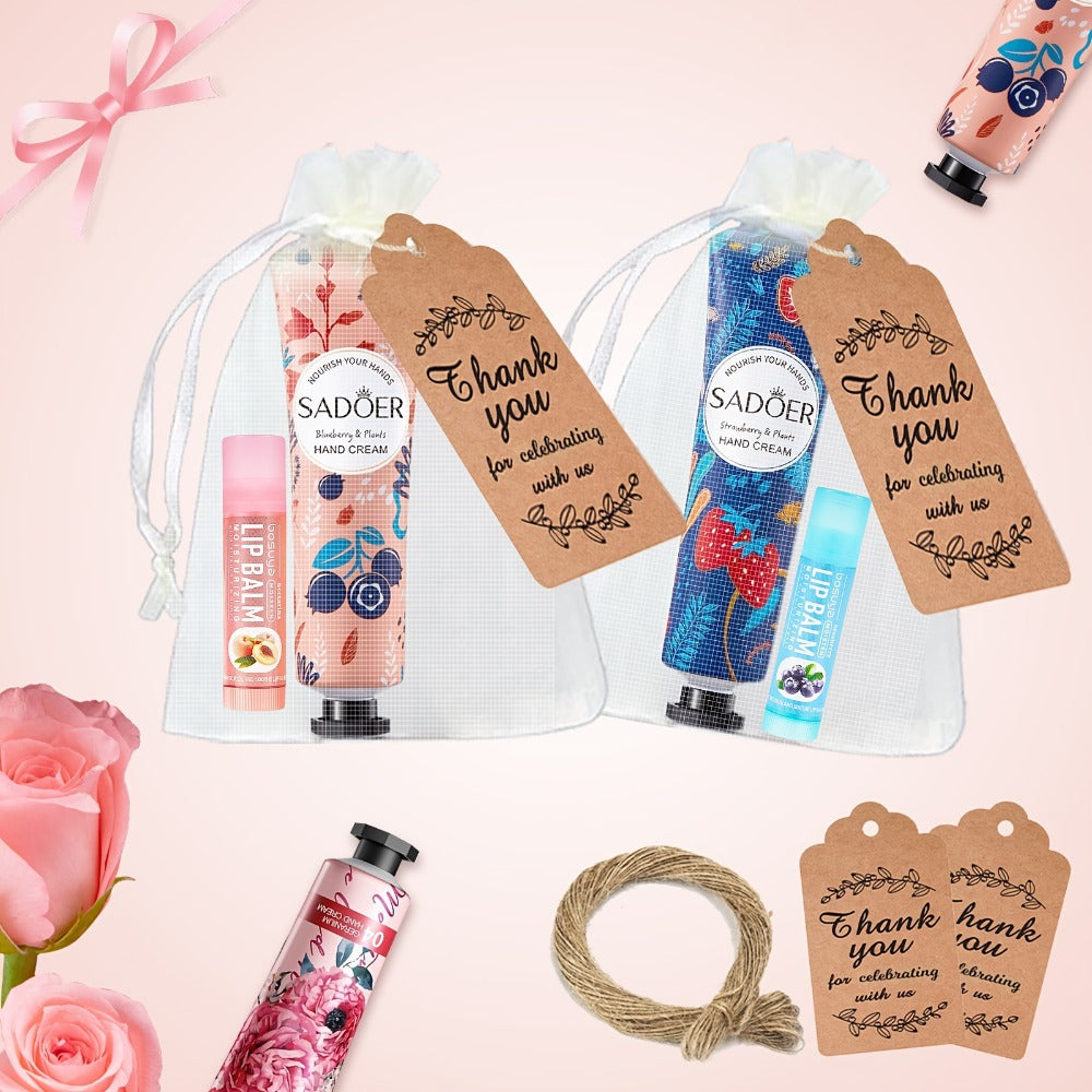 24pcs Bulk Lip Balm & Hand Cream Gift Set ¨C Party Favors, Wedding & Thank You Gifts for Guests
