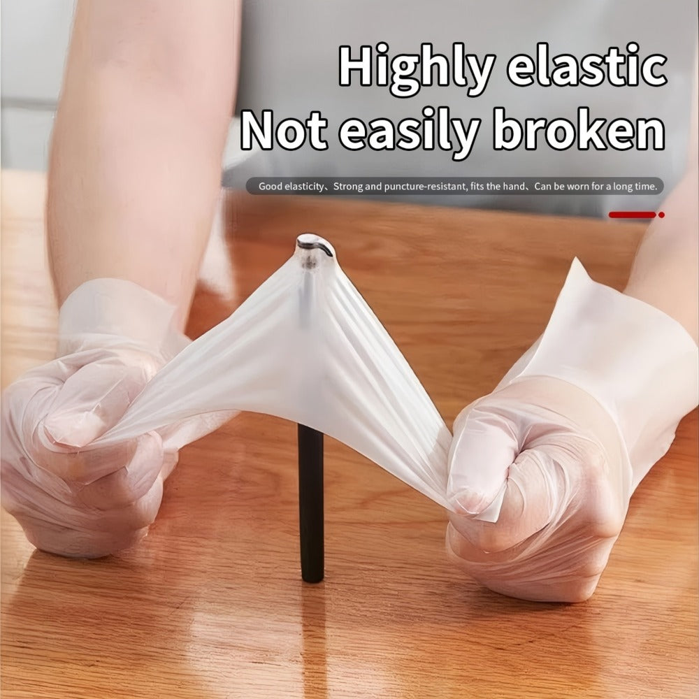 Clear Poly Disposable Gloves 200/1000PCS Oil Resistant Food Safe Cooking Cleaning Gloves S M XL