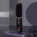 Cordless Hair Straightening Brush ¨C Mini Rechargeable Portable Straightener Comb for Travel Daily Styling, Fast Heating Anti-Scald Frizz Control for All Hair Types, Black & White