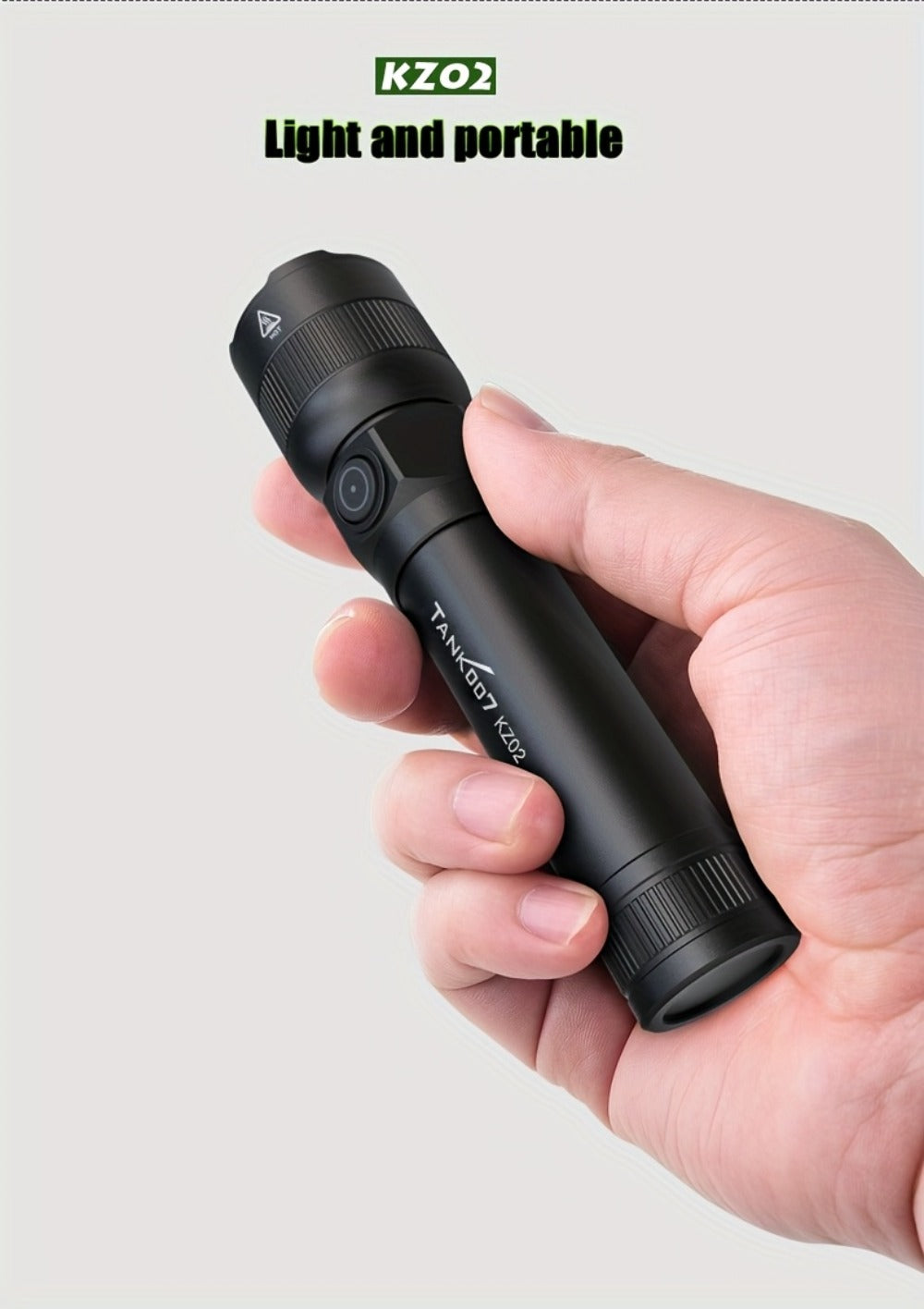 Mini LED Flashlight 18650 Rechargeable Battery | Adjustable Focus & Brightness Zoomable Compact Torch | Textured Grip for Camping Fishing Hiking Outdoor Adventures & Emergency