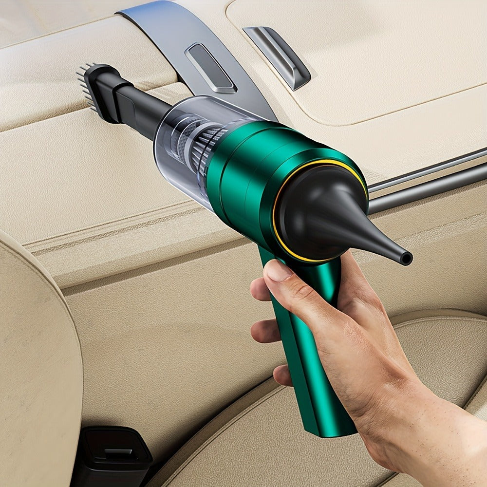 Mini Handheld Vacuum Cordless 4-in-1 Rechargeable | Portable Car Vacuum Cleaner & Air Blower & Hand Pump ¨C Dust Buster for Keyboard, Car Interior, Inflate & Deflate, Green