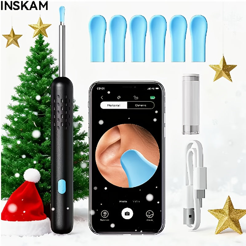 1080P Ear Wax Removal Tool with Camera ¨C Wi-Fi Ear Cleaning Kit with 6 Spoons & Tweezers, Rechargeable, Visual Ear Cleaner for Safe Ear Care at Home