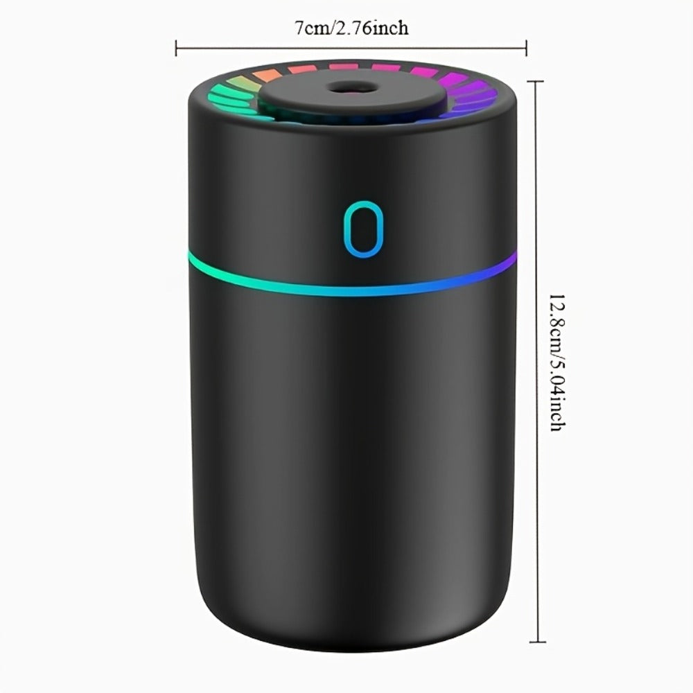 USB Cool Mist Humidifier with Color-Changing Night Light, Portable Desktop Car Aromatherapy Humidifier Nano Fine Mist Facial Steamer, Filter-Free Continuous Intermittent Atomization for Bedroom Office Travel