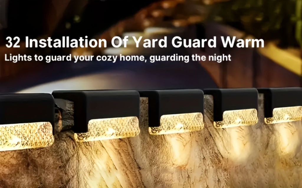 Solar Powered LED Deck Lights ¨C Auto On/Off Outdoor Step Lights for Stairs, Fence, Pathway & Patio, 12-Hour Continuous Lighting, Weatherproof Solar Stair Lights for Garden, Yard & Commercial Use