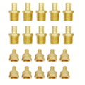 Brass PEX Crimp Adapters 20pcs - 10pcs 1/2¡± PEX x 1/2¡± Male NPT & 10pcs 1/2¡± PEX x 1/2¡± Female NPT Threaded Adapter, Crimp Fittings for PEX Pipe Plumbing Connections