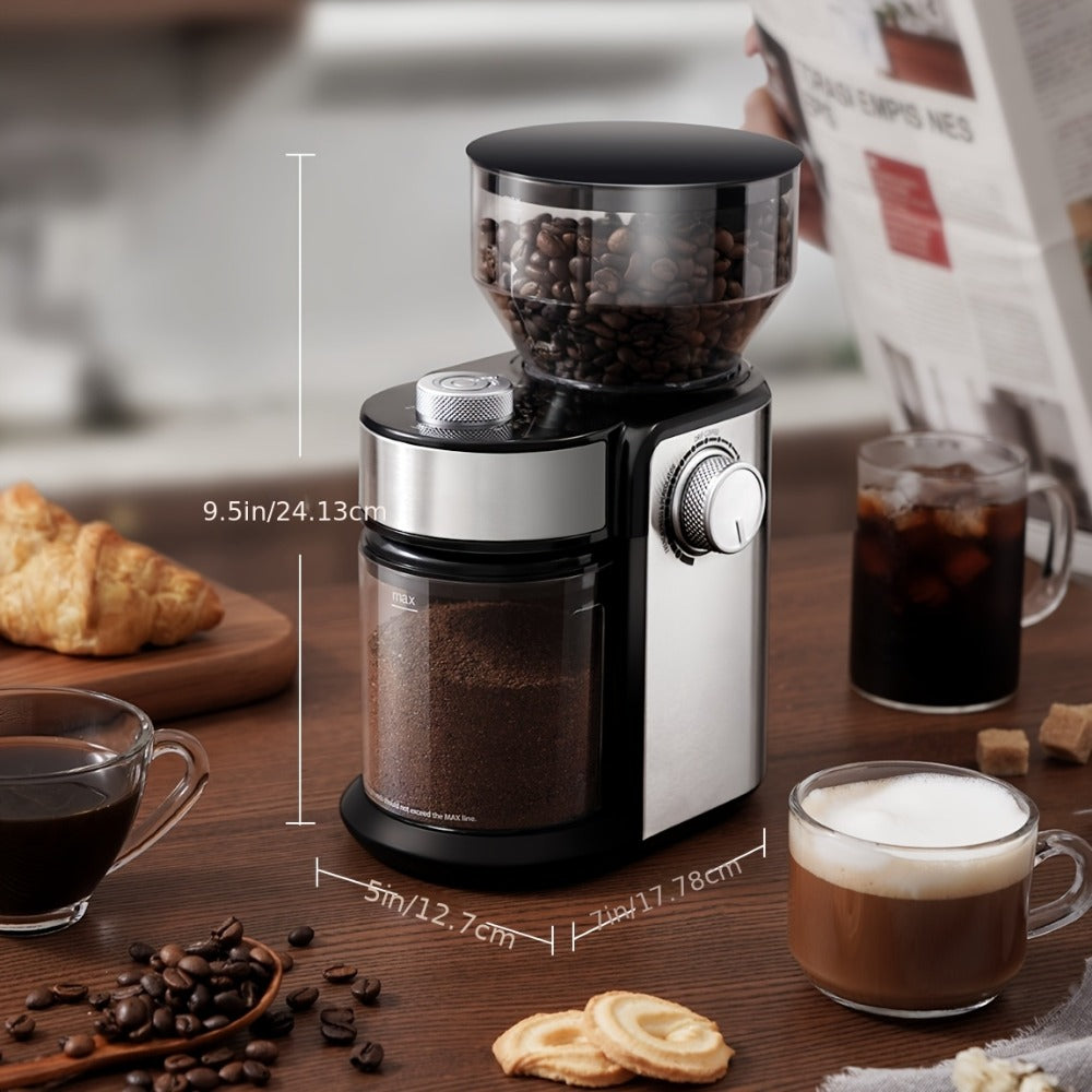 Electric Burr Coffee Grinder with 16 Precise Grind Settings, Adjustable Burr Mill for 2-14 Cups, Stainless Steel Coffee Bean Grinder for Espresso, Pour Over, French Press & Drip Coffee
