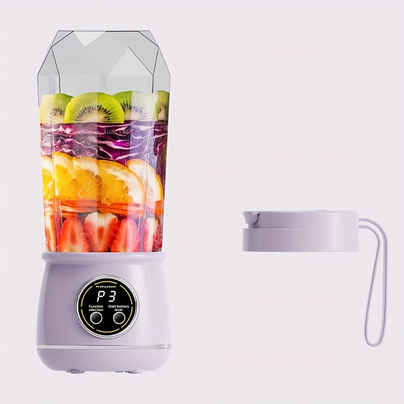 Portable Juicer USB Rechargeable with LED Display - Handheld Personal Blender for Smoothies, Juice & Ice Crush, Li-Ion Battery Powered Mini Juicer Cup for Home, Gym, Travel & Outdoor, Multiple Styles