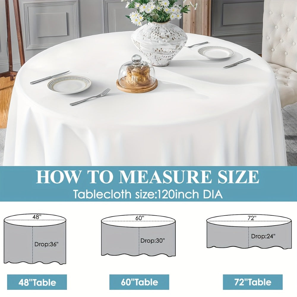 120 Inch Round Tablecloth Bulk Pack ¨C Wrinkle-Free Table Cover for Wedding, Party, Christmas & Halloween, Black or White (6/12/18 Pack)