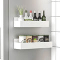 Magnetic Refrigerator Storage Rack 2/4pcs Fridge Side Organizer, Multi-Purpose Magnetic Storage Box for Kitchen Bathroom, Space-Saving Magnetic Shelf for Spices Paper Towels, White or Black