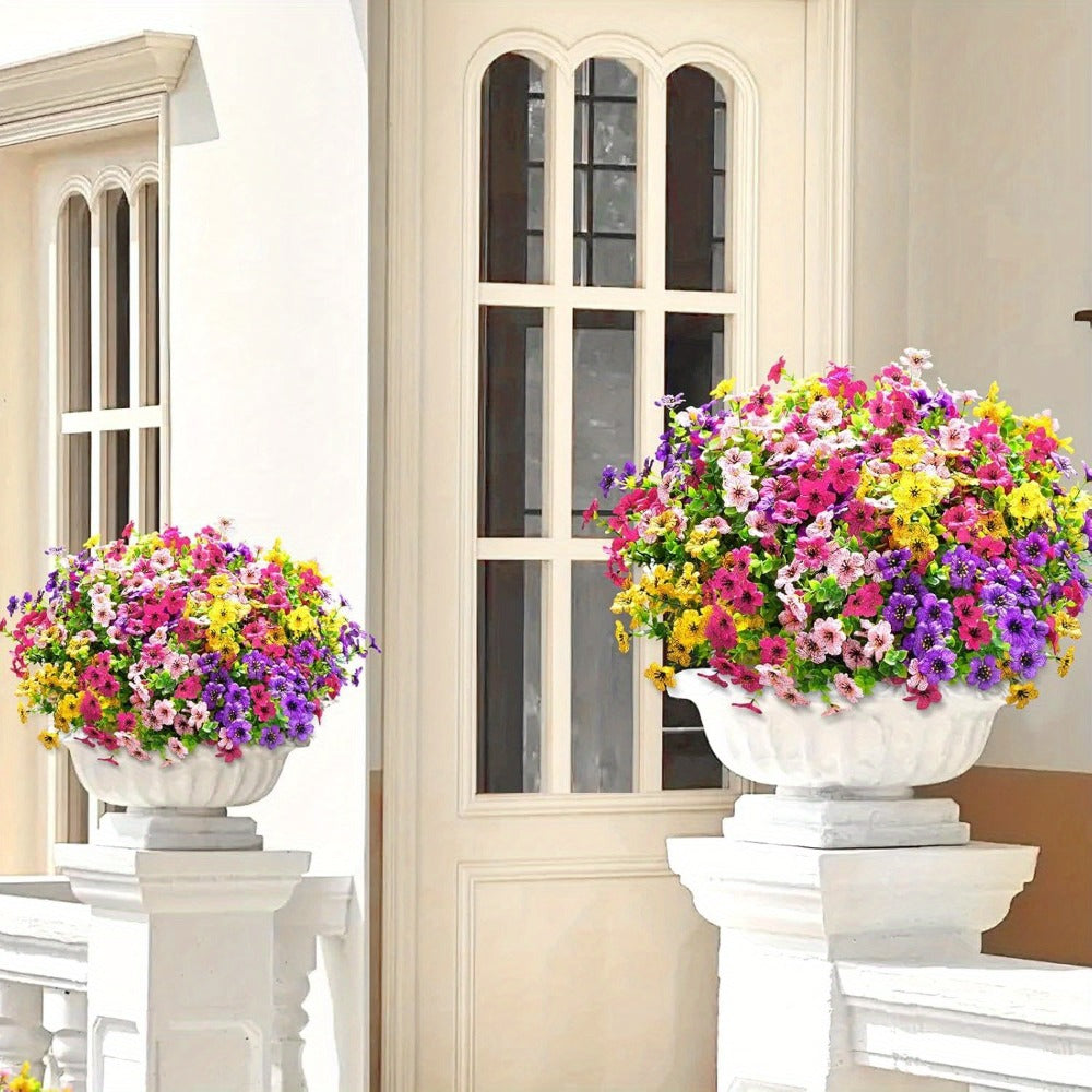 Artificial Daisy Flowers Outdoor UV Resistant Faux Flowers Bundles for Garden Porch Patio Spring Summer Decoration Realistic Colorful Fake Flower Arrangements