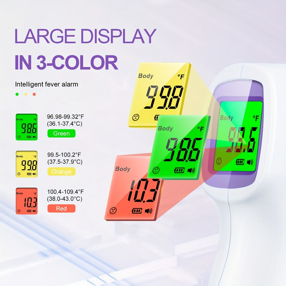 Non-Contact Forehead Thermometer Digital Infrared ¨C 1-Second Instant Reading, Fever Alarm, 3-in-1 Forehead & Object Mode, FSA HSA Eligible, Silent & Memory Mode, 3 Backlights