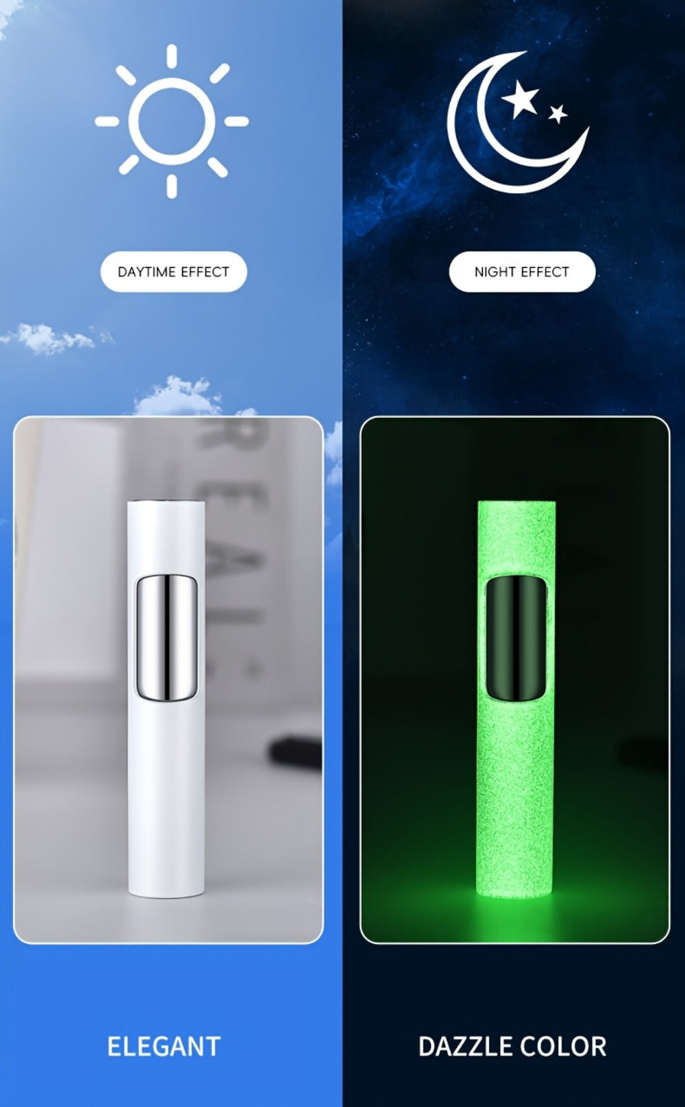 Windproof Blue Flame Lighter ¨C Creative Adjustable Flame Torch Lighter for Outdoor BBQ, Camping, Candles & Cigars, Stylish Gift for Men & Friends (No Butane Included)