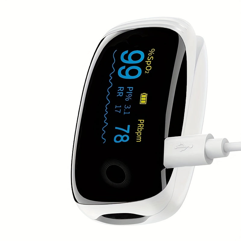 Finger Pulse Oximeter Fingertip Blood Oxygen Saturation SpO2 Monitor with Lanyard FDA Cleared for Sport Aviation Home Use White Green Black Pink Blue