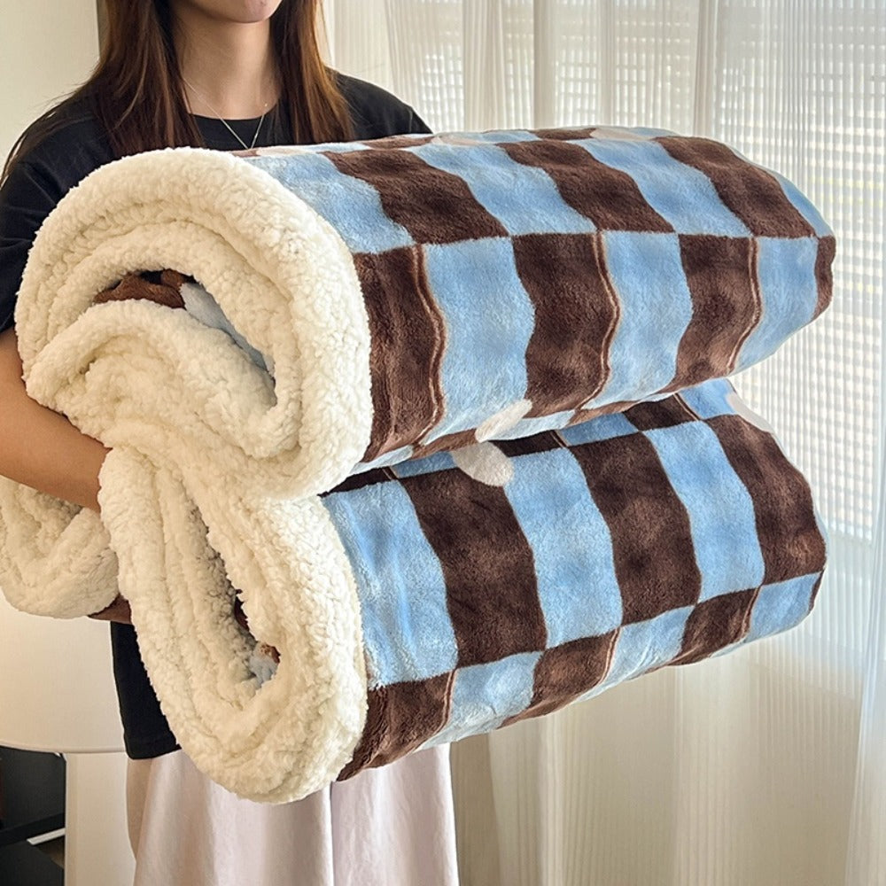 400-450gsm Heavyweight Flannel Blanket ¨C Thick Warm Woven Throw for Bed, Sofa & Bedroom, Machine Washable, 16 Patterns, 4 Sizes