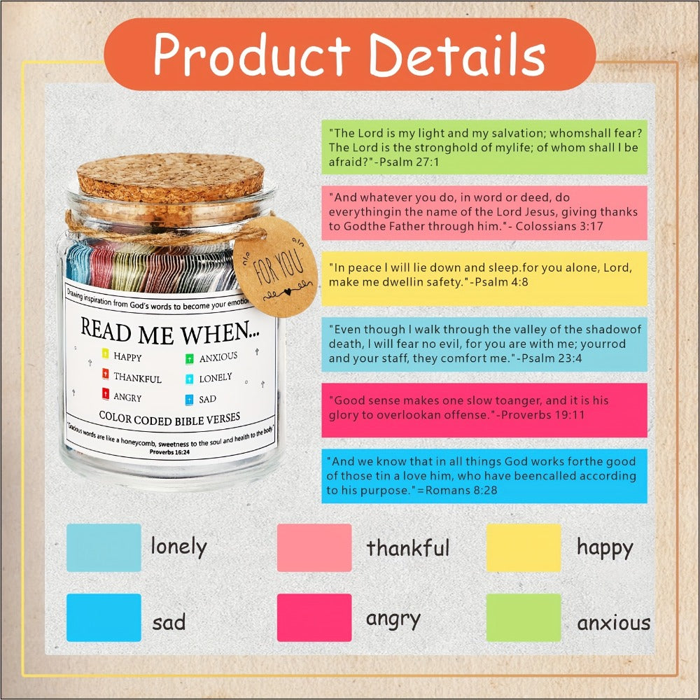 Bible Verse Jar with Handmade Wooden Cross 92 Scripture Cards Christian Gift Set for Women ¨C Easter, Christmas, Birthday, Father¡¯s Day & Graduation