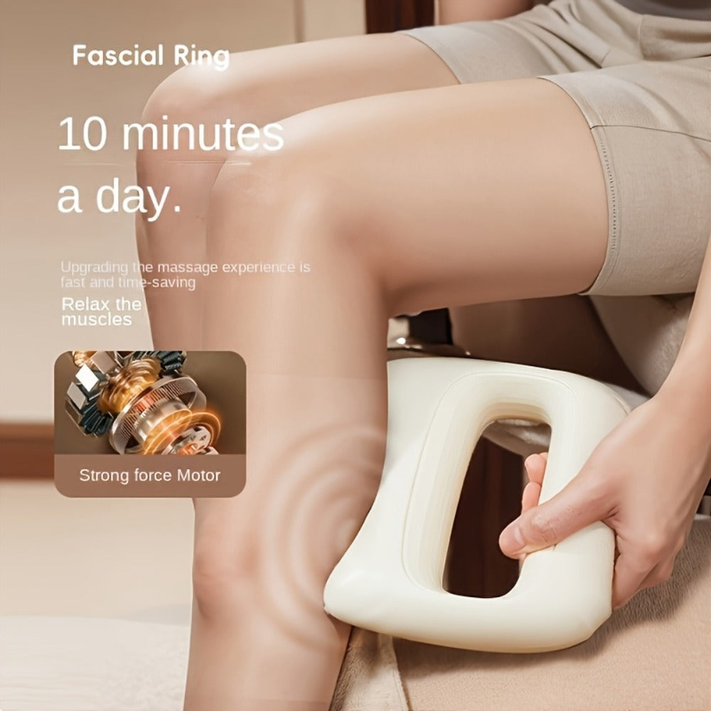 Dual Motor Electric Fascia Ring with Massage Belt ¨C 8 High-Frequency Vibration Modes, Type-C Rechargeable Large Battery, Ergonomic Grip, Upgraded Vibration Massager for Full Body Muscle Relief