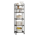 6-Tier Heavy Duty Storage Shelf Freestanding Metal Shelving Unit with Leveling Feet for Pantry Kitchen Garage Workshop - Space Saving Rack No Tools Required Easy Assembly Home Organization