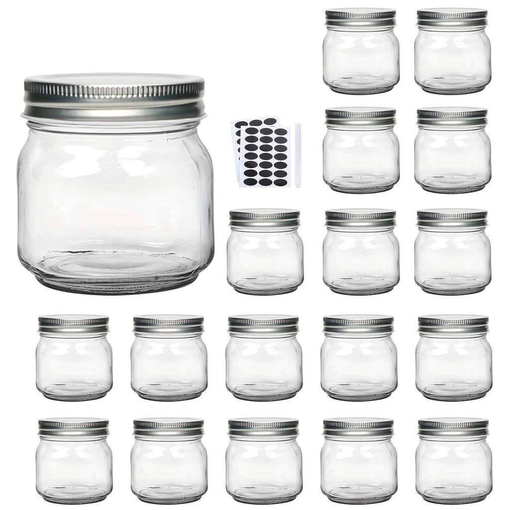 Mason Jars 8oz Glass Jars with Lids ¨C 9/18/27/36 Pack Regular Mouth Canning Jars for Storage, Spices, Jelly, Jam, Honey & Caviar | Dishwasher Safe Spiral Lid Kitchen Storage Containers Set