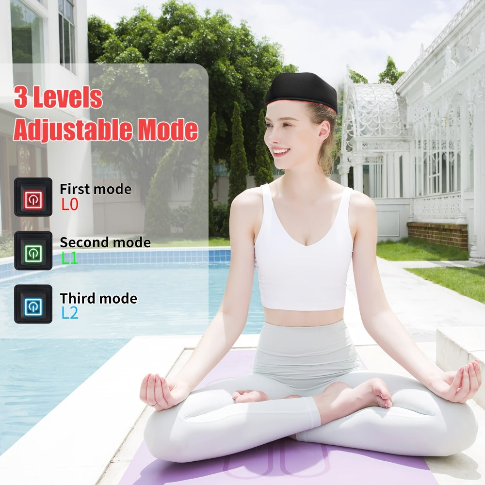 Red Light Therapy Cap FDA Cleared 120 LEDs | 660nm & 830nm Wavelength Hair Growth Helmet for Home Use | Near Infrared Light Therapy Hat for Scalp Treatment | Black & Gray Available