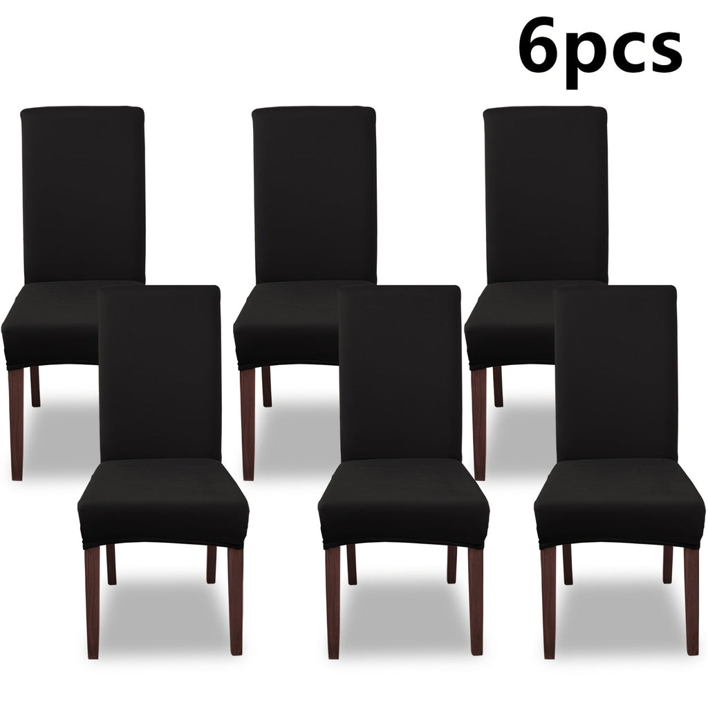 Silky Fiber Elastic Dining Chair Covers Set | Stretch Milk Fiber Slipcover, All-in-One Furniture Protector for Kitchen Wedding Office Hotel Living Room, 4pcs or 6pcs, 8 Colors