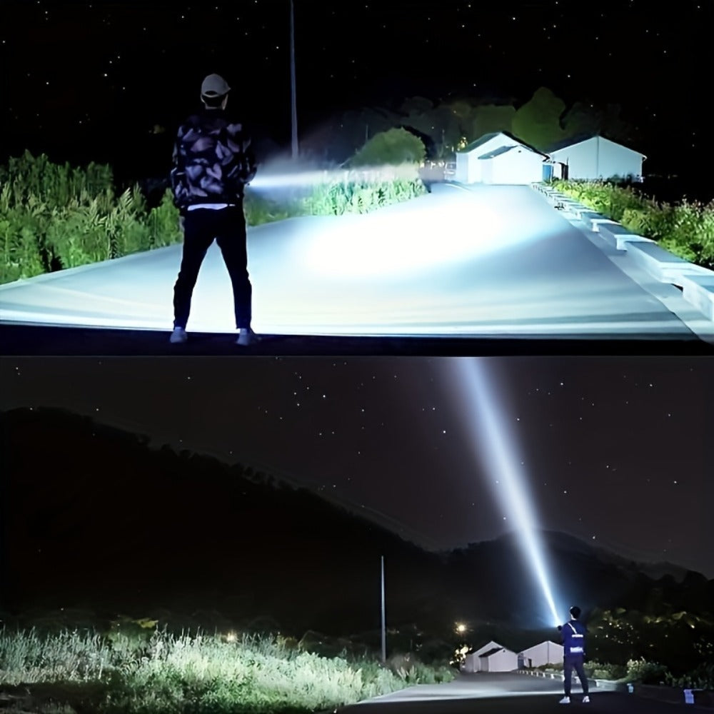 XHP90 High Power LED Flashlight USB Rechargeable Powerful Spotlight Searchlight ¨C 4 Modes, Camping Lantern Torch with Bracket for Fishing Camping Hiking Hunting Outdoor Adventure Patrol