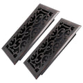 Floor Vent Register Cover 4x10 Inch Heavy Duty Walkable Steel Decorative Air Vent Grille Adjustable Airflow for Home HVAC 2-Pack Savannah Boston Design Multi Finish