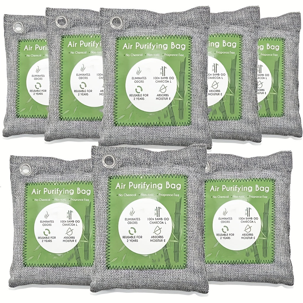 Bamboo Charcoal Air Purifying Bags Odor Absorber & Moisture Absorber Natural Activated Charcoal Odor Eliminator for Car Home Closet Shoe Refrigerator Pet Area Multi-Pack