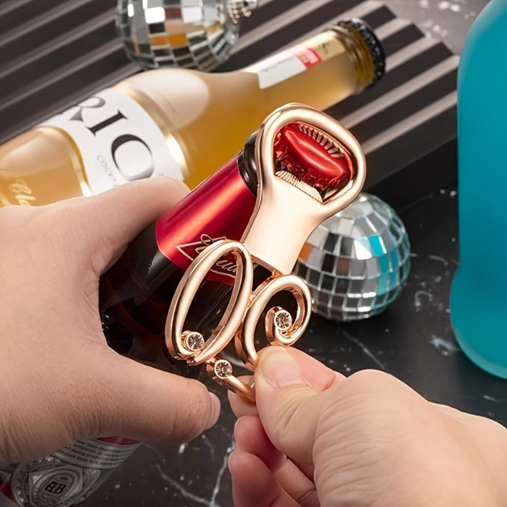 Rhinestone Bottle Opener Party Favors 50 Pack - Gold 50th Birthday & Wedding Anniversary Souvenirs for Guests, Decorative Beer Opener Bulk Party Favors with Rhinestone Bling Decoration