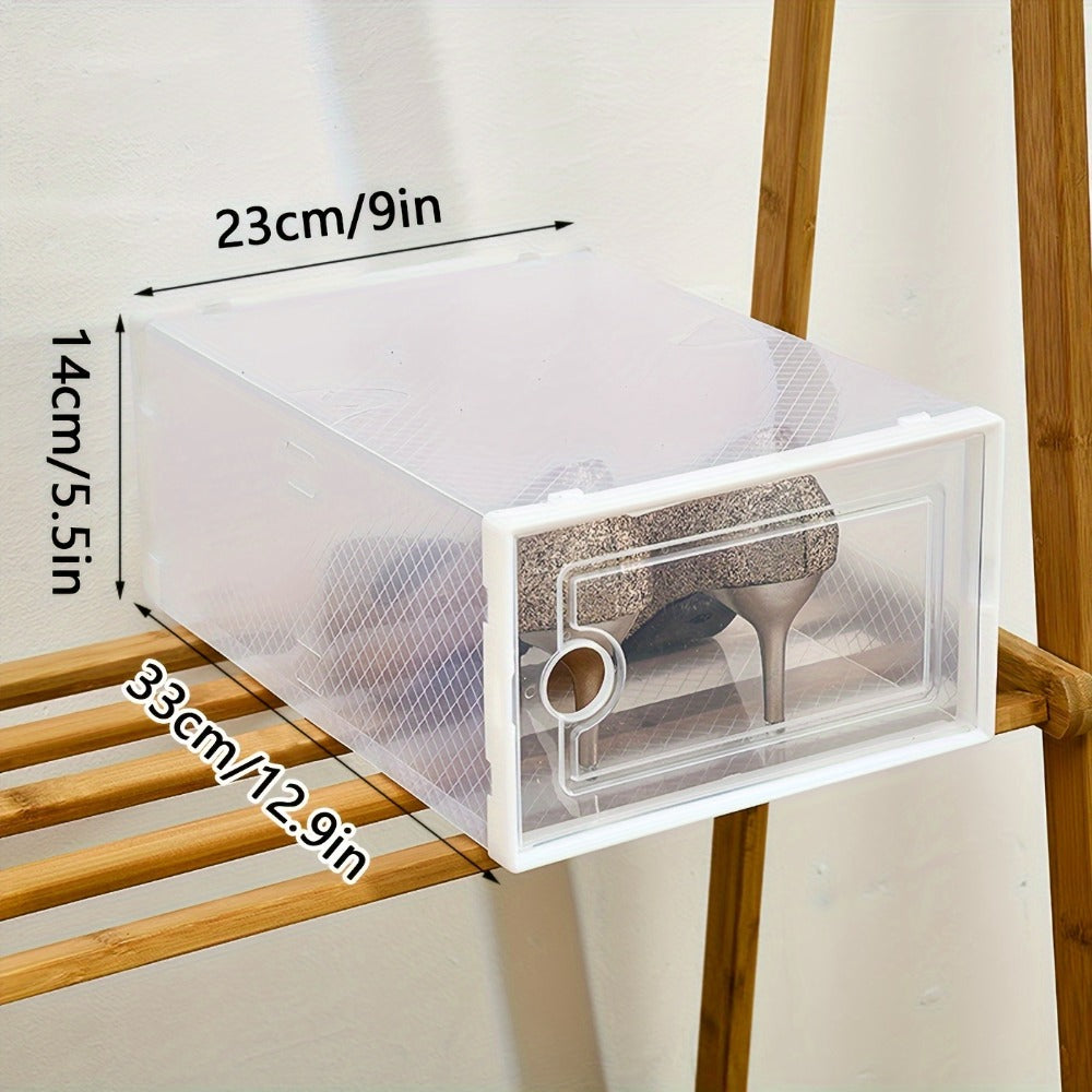 Clear Stackable Shoe Storage Organizer Boxes 12/15 Pack ¨C Space-Saving Shoe Boxes for Closet & Entryway