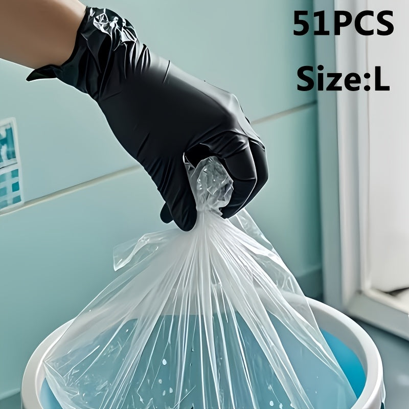 Disposable Nitrile Gloves Black ¨C Powder Free, Latex Free Protective Gloves for Household Cleaning, Pet Bathing, Tattoo, Hair Coloring & Professional Use (S/M/L/XL)