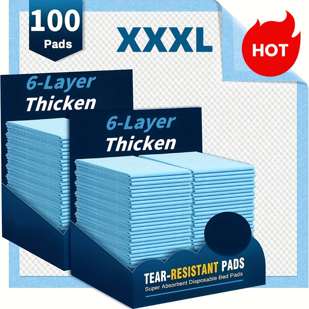 Disposable Underpads for Adults - XXL & XXXL Extra Large Incontinence Bed Pads - Heavy Duty Absorbent Leak-Proof Mattress Protector for Elderly Care - Adult Sheets Anti-Fouling Pet Training Mat 100 Pack