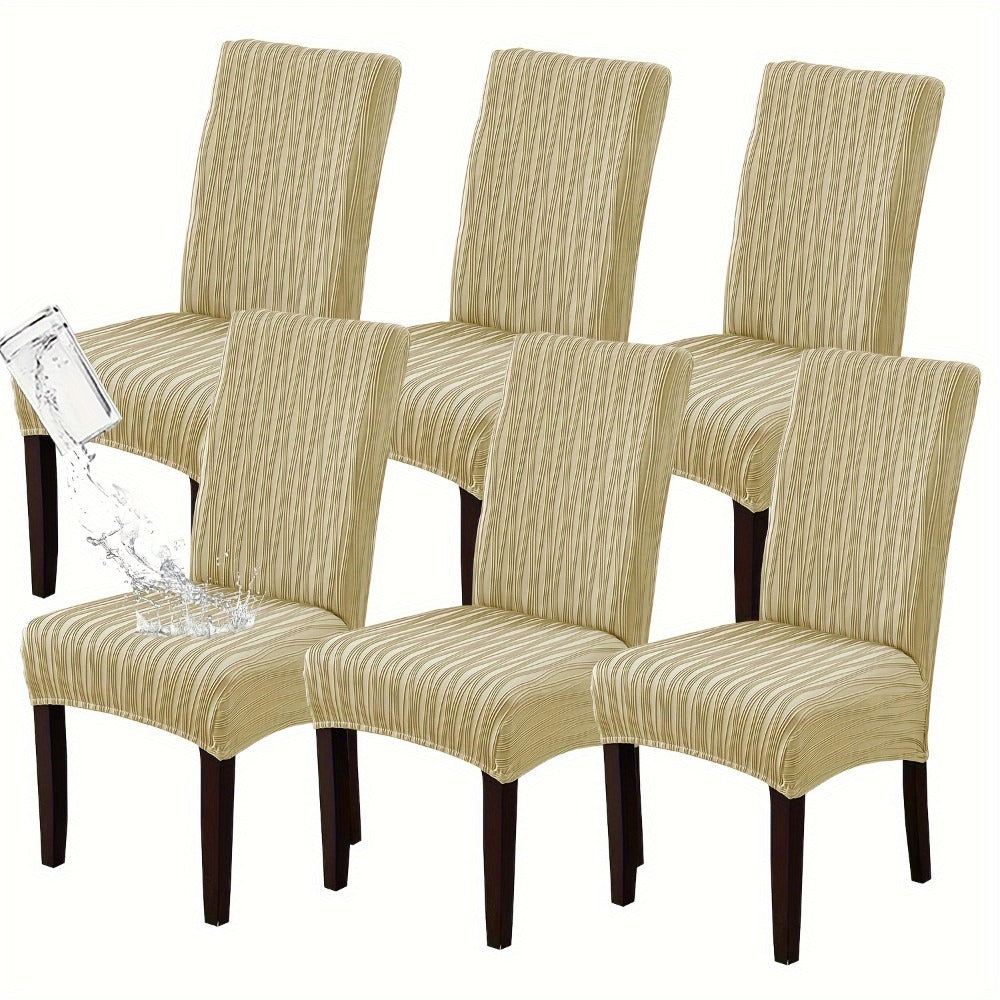 Dining Chair Covers Stretch Slipcovers Set of 4 or 6, Stain Resistant Removable Washable Chair Protector for Home Kitchen Restaurant Wedding, Spandex Jacquard Fabric, 7 Colors Available