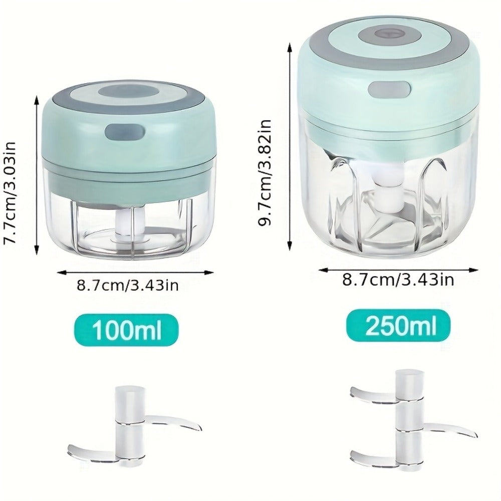 Electric Food Chopper Mini Garlic Crusher USB Rechargeable Meat Grinder 3.38oz 8.45oz Portable Wireless Kitchen Tool