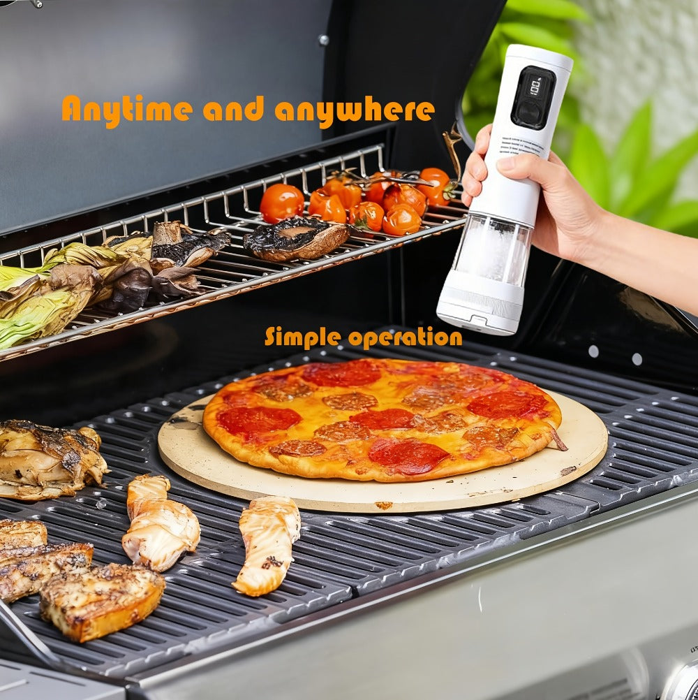 Electric Salt and Pepper Grinder Set Rechargeable USB Large Capacity with Base Automatic Adjustable Coarseness LED Display Kitchen Gift Silver Black