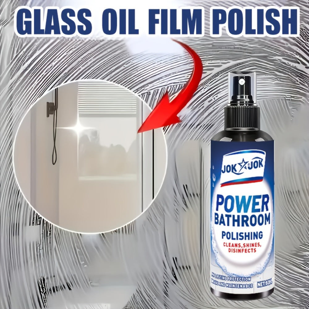 Glass Cleaner Spray Streak-Free Shine Removes Hard Water Stains Soap Scum Water Spots for Shower Doors Mirrors Bathroom Tiles Windows Powerful Bathroom Glass Cleaner Easy Spray Formula