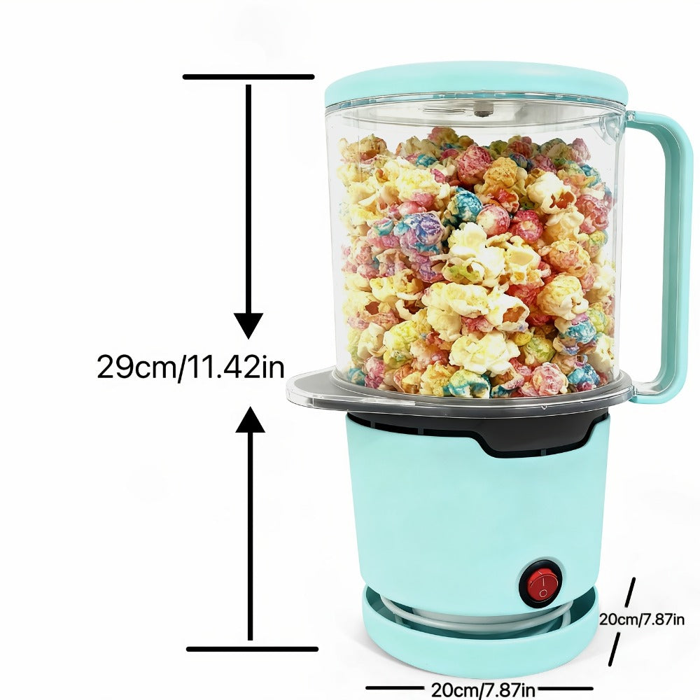 Oil-Free Popcorn Maker Hot Air Popcorn Machine 2-Minute Quick Popping 95% Pop Rate Built-In Serving Bowl Stackable Storage Hidden Cord Family Kitchen Gift